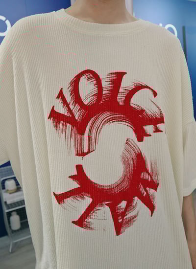 【 Giusto 】voice潑漆環繞英字針織短袖上衣3