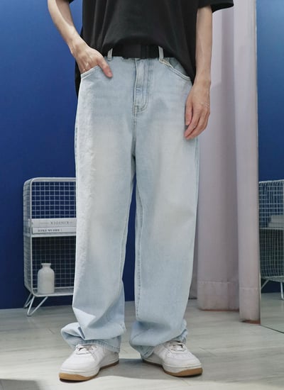 【 Giusto 】推薦款自然刷白淺藍寬褲7