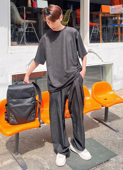 【 Giusto 】光澤抓褶透氣牛仔短袖上衣4