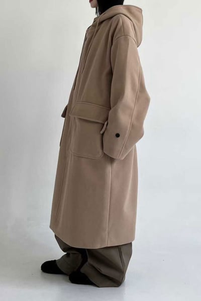 【 Giusto 】連帽立領雙釦長版大衣2