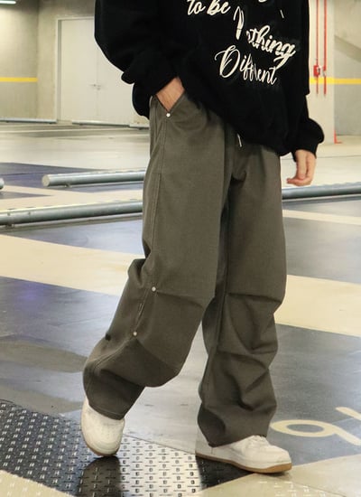 【 Giusto 】前抓皺鬆緊褲頭挺版高磅數牛仔褲6