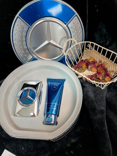 賓士 王者之星 香水鐵盒 100ml + 100ml + 沐浴精3