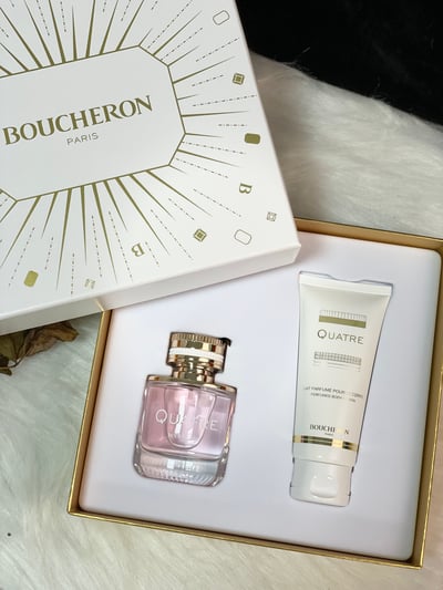 BOUCHERON Quatre For Women 伯瓊經典環戒女性淡香精禮盒淡香精50ml + 身體乳100ml1