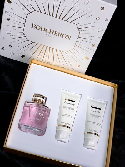 BOUCHERON Quatre 伯瓊經典環戒女性淡香精100ML香精+100沐浴膠+100身體乳3