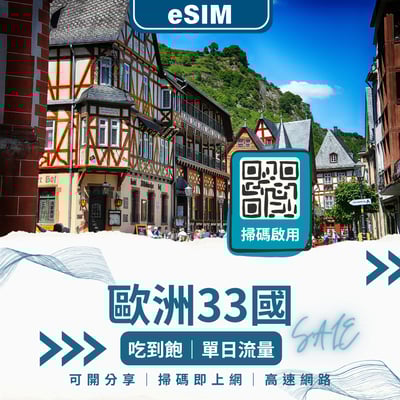 歐洲網路 eSIM｜支援 40 國上網｜自由選流量與天數1