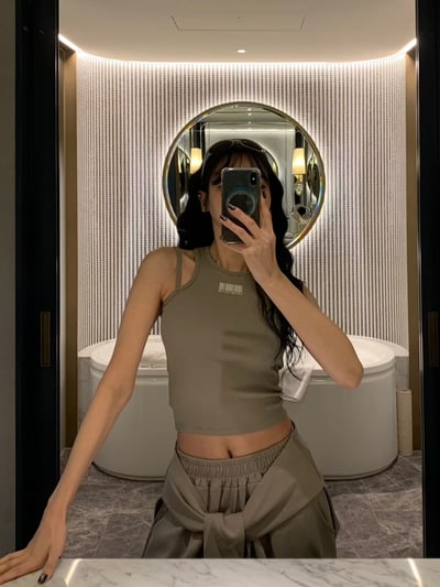 ♡正韓♡美式條碼肩帶背心6