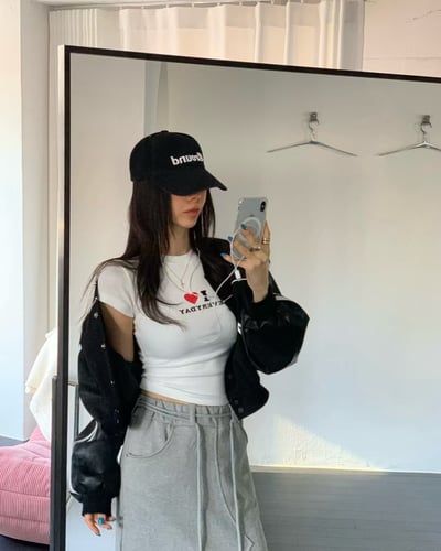 ♡正韓♡我愛每天圓領合身短T1