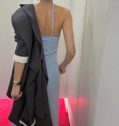 ♡正韓♡bra掛脖露背洋裝7