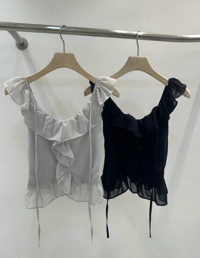 ♡正韓♡仙氣荷葉繞脖上衣7