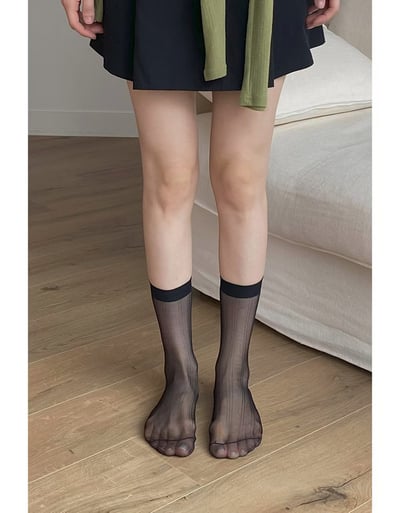 ♡正韓♡透膚坑條小腿襪6