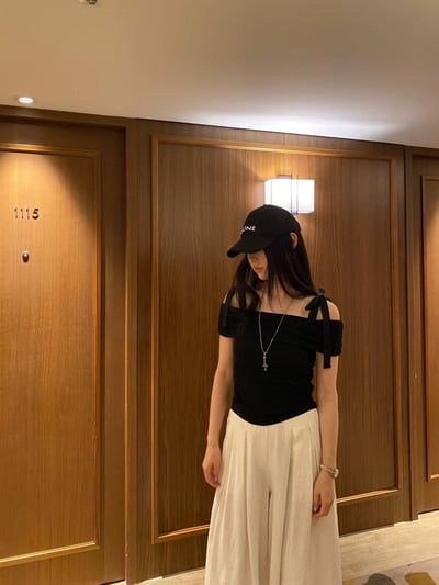 ♡正韓♡兩穿綁帶一字上衣8