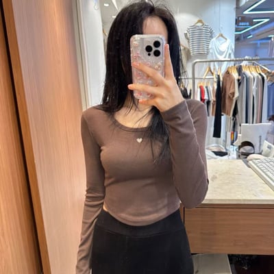 ♡正韓♡愛心鐵標圓領上衣3