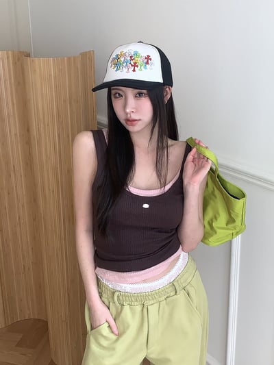 ♡正韓♡可疊穿馬卡龍色貝殼牌背心3