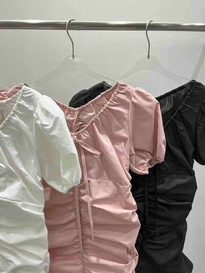 ♡正韓♡澎袖抓皺洋裝16