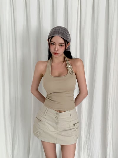 ♡正韓♡口袋拉鍊工裝短裙4