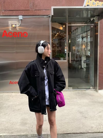 ♡正韓♡縮腰雙邊大口袋風衣外套3