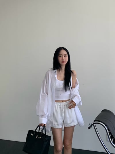 ♡正韓♡不易皺前短後長襯衫6