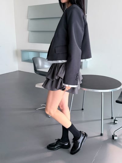 ♡正韓♡甜酷蛋糕裙洋裝+西外11