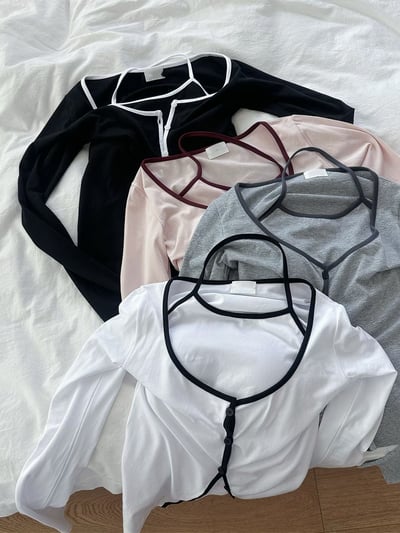 ♡正韓♡掛脖撞色兩件式上衣15