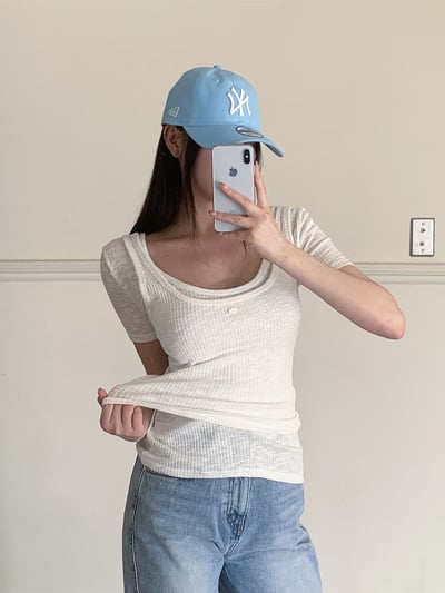 ♡正韓♡可疊穿馬卡龍色短袖上衣5