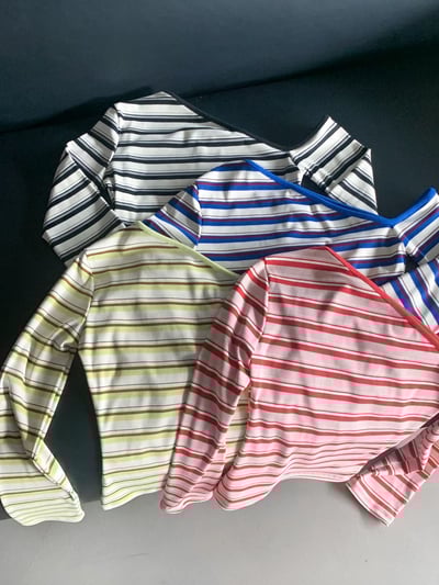 ♡正韓♡斜肩條紋上衣15