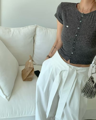 ♡正韓♡竹節棉小標上衣4