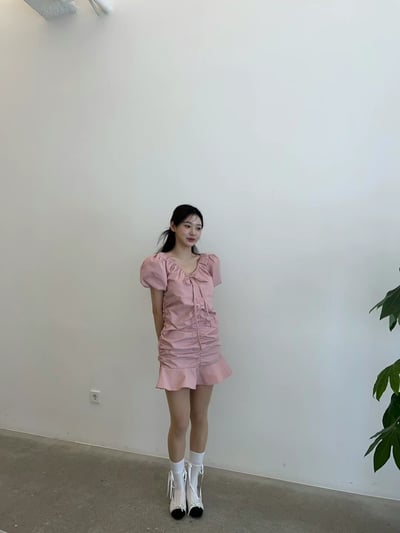 ♡正韓♡澎袖抓皺洋裝7