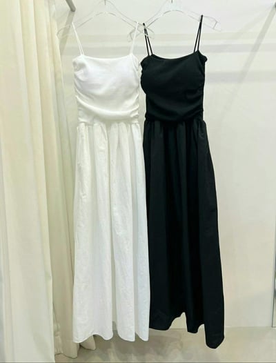 ♡正韓♡拼接有bra連身細肩帶洋裝8