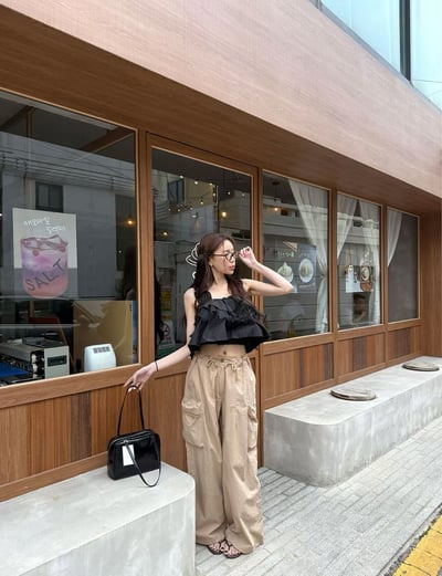 ♡正韓♡可愛層次拼紗上衣13