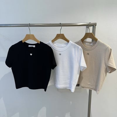 ♡正韓♡愛心鐵牌圓領短上衣8