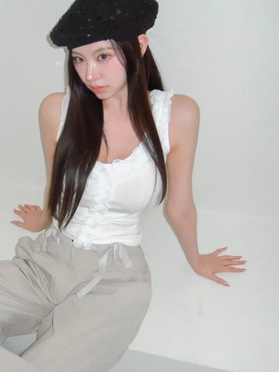 ♡正韓♡荷葉拼接背心6