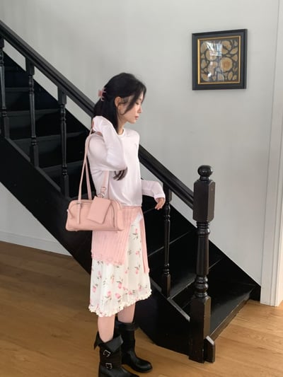 ♡韓女最愛牛皮法棍長肩帶包♡7