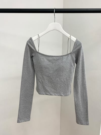 ♡正韓♡細繩肩帶一字bra上衣18