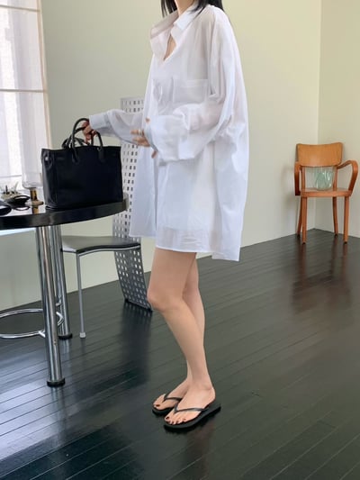 ♡正韓♡不易皺前短後長襯衫9