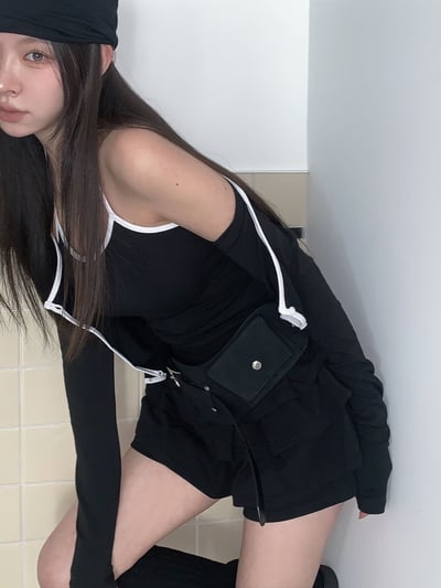 ♡正韓♡掛脖撞色兩件式上衣7