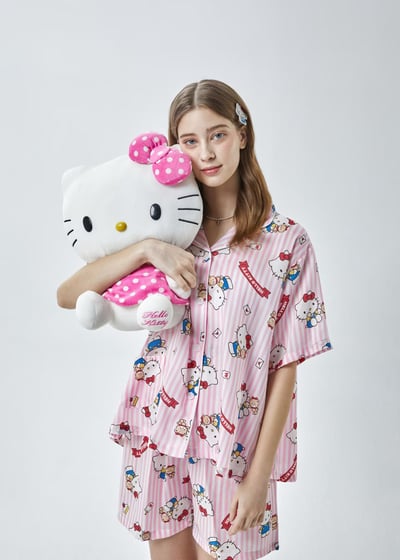 ♡正韓♡天絲條紋Kitty短袖睡衣2