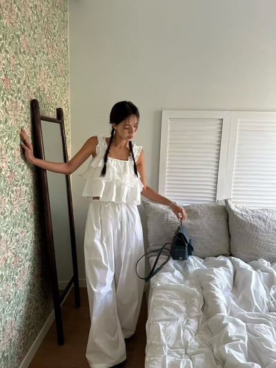 ♡正韓♡可愛層次拼紗上衣5