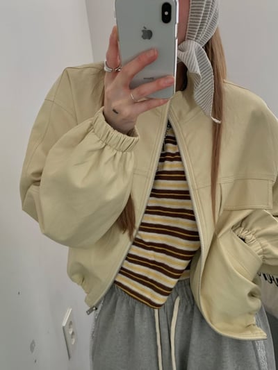 ♡正韓♡設計品牌時髦雙口袋皮外4