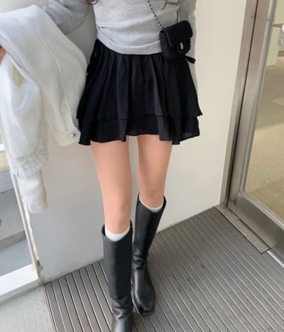 ♡正韓♡法式芭蕾層疊短褲裙4