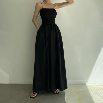 ♡正韓♡拼接有bra連身細肩帶洋裝6