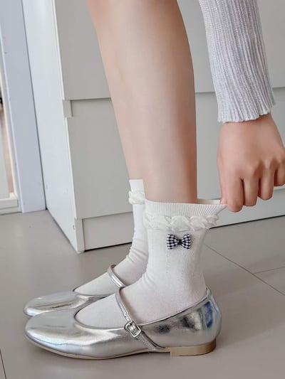 ♡正韓♡可愛蝴蝶結蕾絲襪1