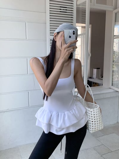 ♡正韓♡下襬裙擺背心上衣4