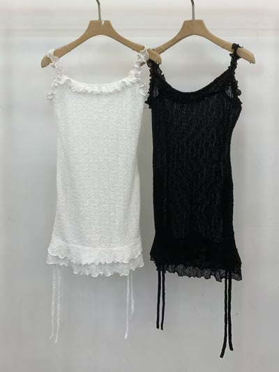 ♡正韓♡側抓皺抽繩蕾絲上衣12