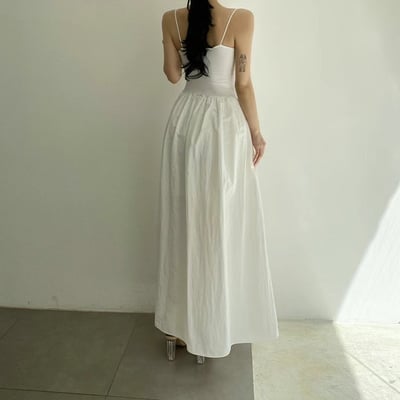 ♡正韓♡拼接有bra連身細肩帶洋裝3