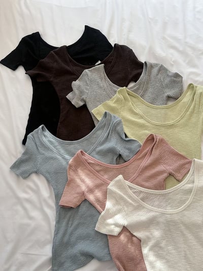 ♡正韓♡可疊穿馬卡龍色短袖上衣10