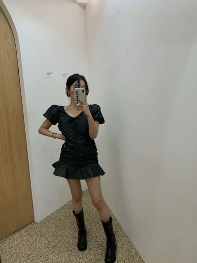 ♡正韓♡澎袖抓皺洋裝12