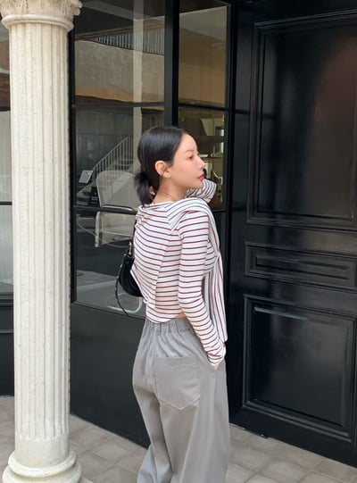 ♡正韓♡披肩圓領鐵牌兩件上衣2