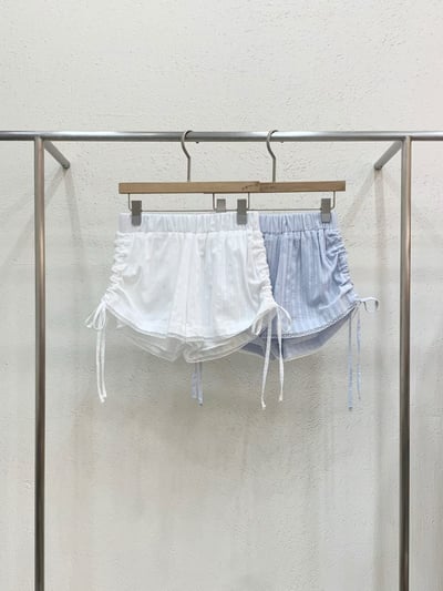 ♡正韓♡側抓皺綁帶蕾絲短褲9