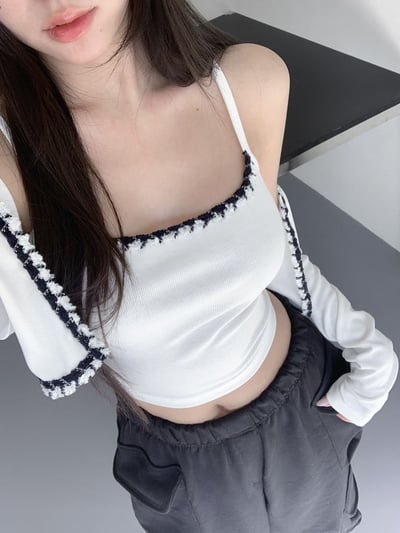 ♡正韓♡小香風滾邊兩件式上衣10