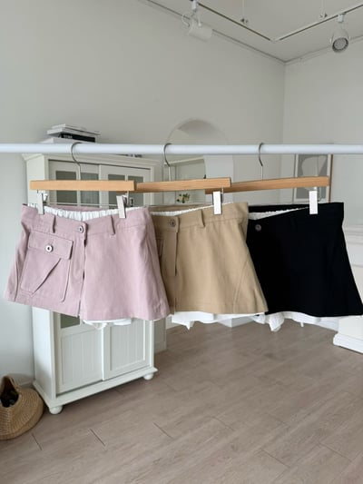 ♡正韓♡斜紋布大口袋短褲裙9